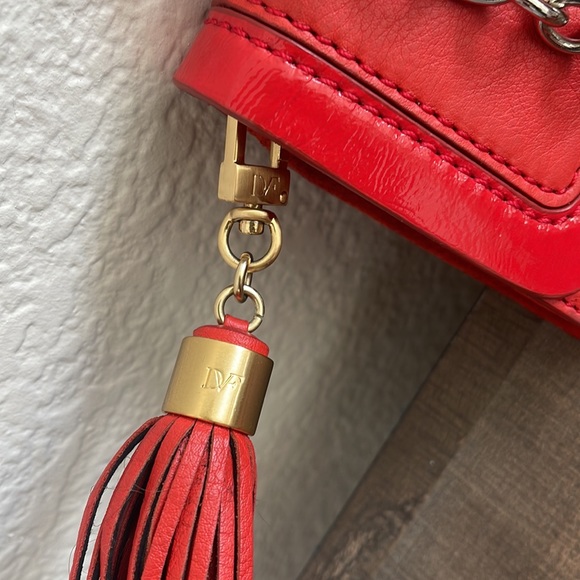 Diane Von Furstenberg Red Leather Mini Harper - Picture 4 of 10
